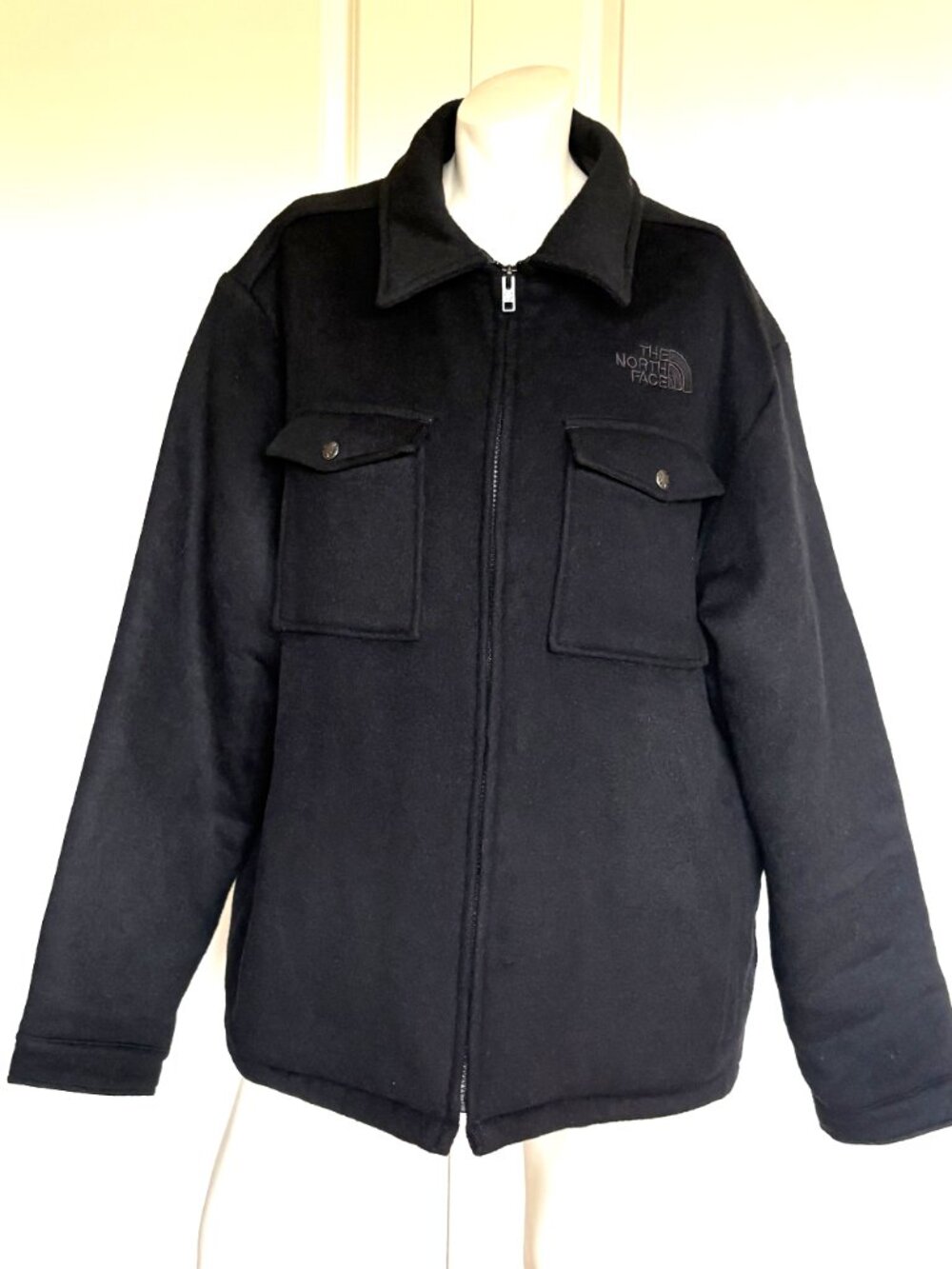 NWOT THE NORTH FACE BLACK WOOL BLEND COAT JACKET SIZE: XL/TG